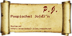Pospischel Jolán névjegykártya
